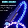 66W three in one LED charging cable RGB mobile LED fast charging cable/C-type/Micro USB cable suitable for mobile phonesSamsung,Huawei, Android, Sony