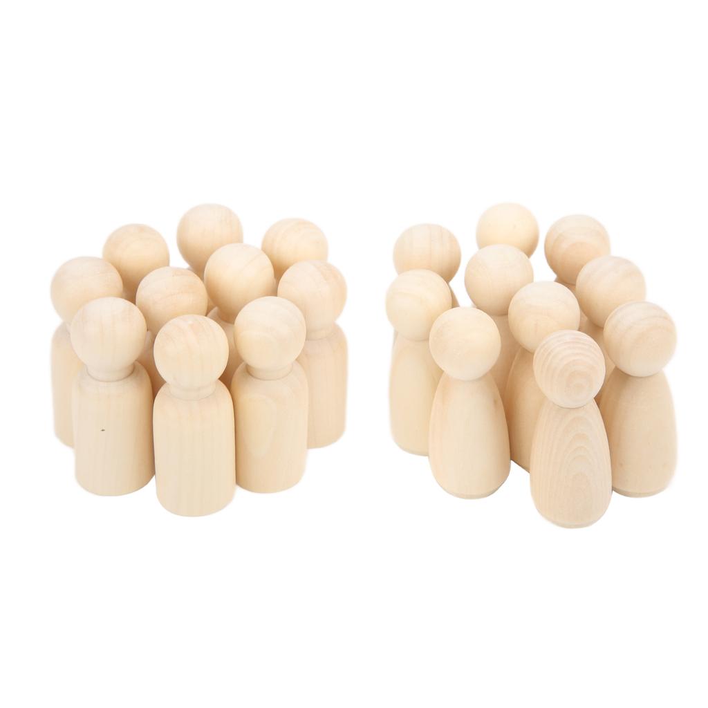 20 Stück Holzklammern 55mm DIY Handgefertigt Klein Attraktiv Unfertige Bastelarbeiten Puppe für Ornamente