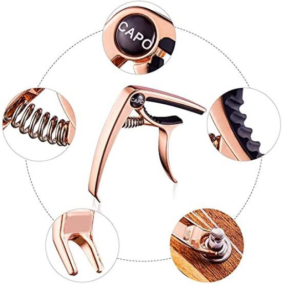 Cejilla de guitarra exclusiva Tast One Touch, cejilla para guitarra acústica, cejilla para guitarra eléctrica, cejilla para guitarra folk, ukelele, aleación de zinc [Amazon