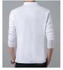 2024 Men's Long-Sleeved Classic Solid Color Polo Shirt - Business Casual Fashion for All Ages
