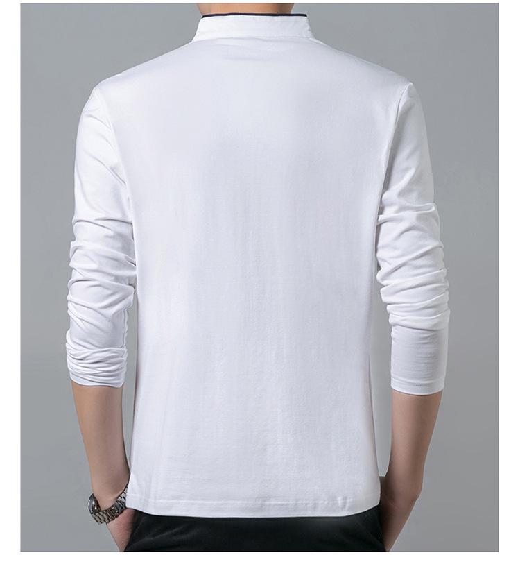 2024 Men's Long-Sleeved Classic Solid Color Polo Shirt - Business Casual Fashion for All Ages