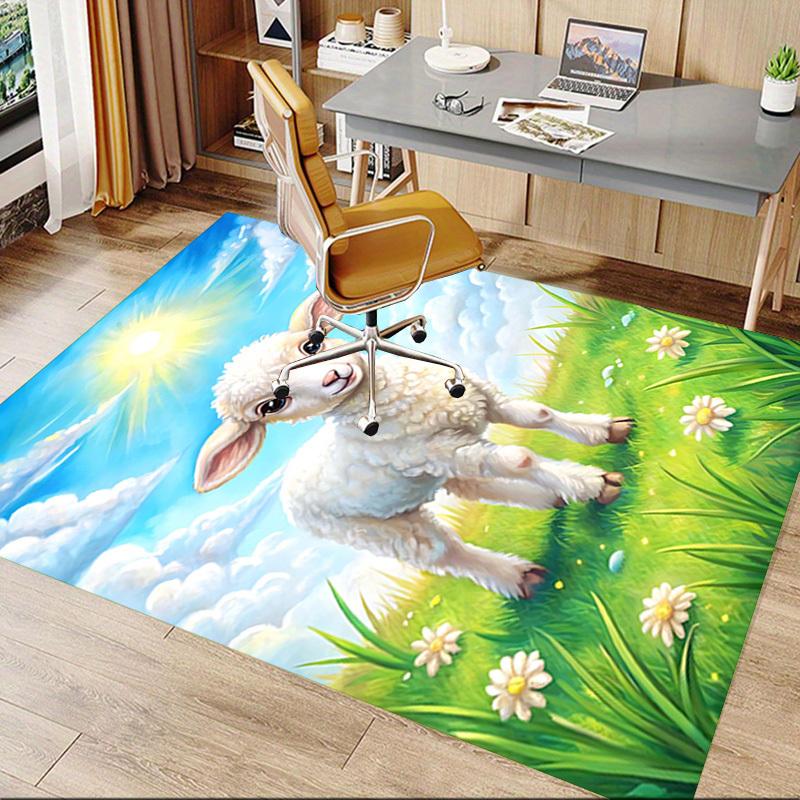 1PC Lamb Field Extra Large Non Slip Floor Carpet, Office, Family, Bedroom, Studio Large Area Rug Indoor Rugs, Vibrant Colors