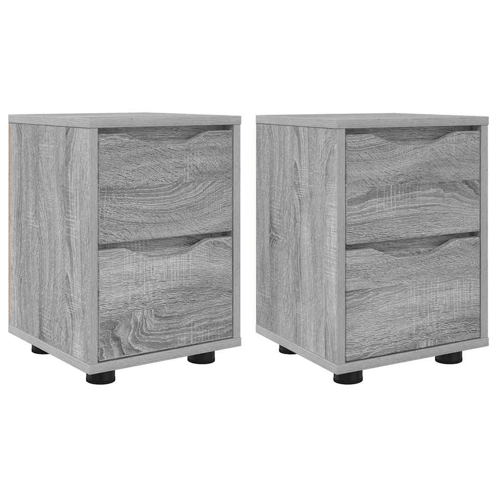 Nightstands 2 Pcs Grey Sonoma 30.5 X 30 X 43 Cm Engineered Wood