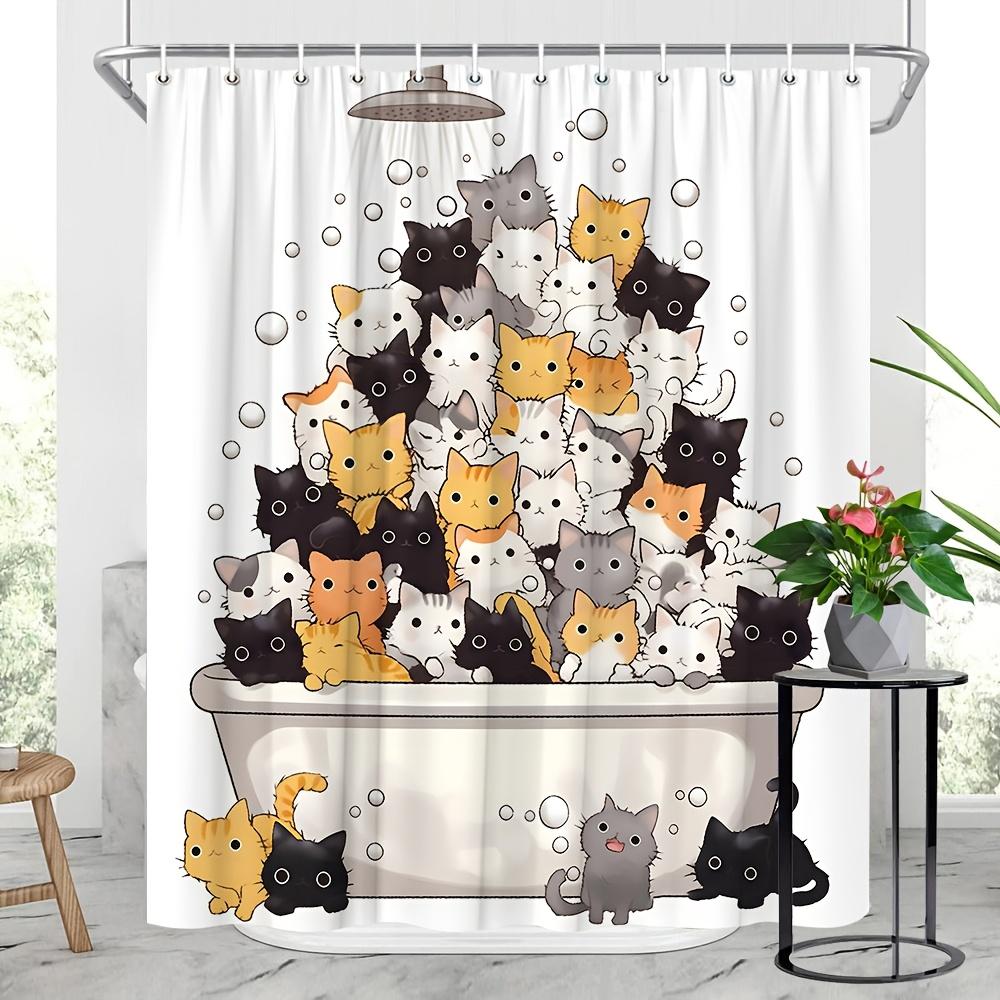 Elegant Black and Gold Geometric Pattern Waterproof Shower Curtain – Perfect for Adding a Modern and Luxurious Touch W90XH180cm