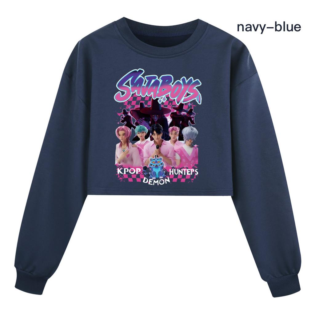 Barn Jenter Anime Tegneserie POP Sanger Superstjerne Mira Rumi Zoey Saja Gutter Trykt Casual Langermet Rund Hals Genser Topp