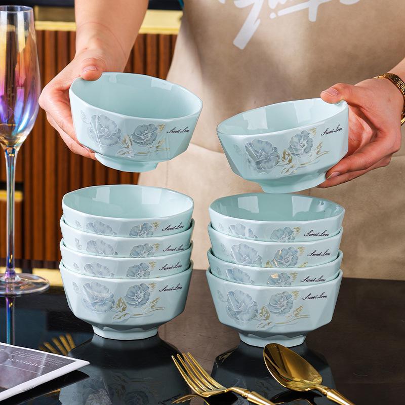 

Sweet Honey Ceramic Rice Bowl – Thickened, Durable, Anti-Scald Design