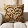 2D Gilded Heart Pattern Decorative Pillow Covers Pattern Cushion Cover Suitable For Sofa Bedroom Car Pillow Cover