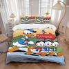 3pcs Cartoon Donald Duck Family Adventure Bedding Set, Including 1 Quilt Cover and 2 Pillow Shams, Without Filling, Soft and Comfortable Home Bed