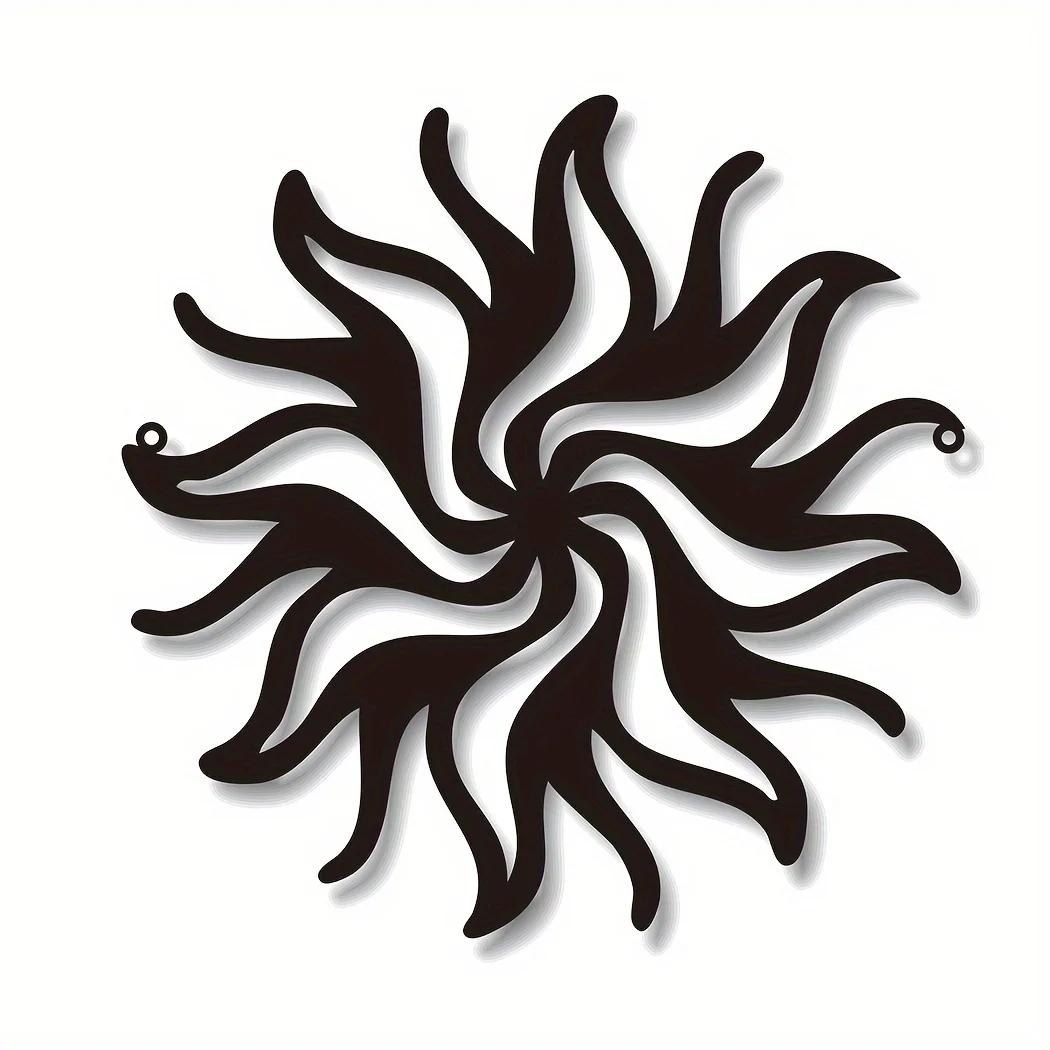 

1 шт. Необычное украшение в виде солнца, хиппи, забавное металлическое искусство, причудливое украшение для стен и сада в виде солнца, уникальное украшение для патио и крыльца, игривый знак солнца чёрный