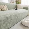 Striped Jacquard Sofa Cover For Living Room Soft Velvet Warm Furniture Protector For Winter Removable Easy-Care Home Accessories