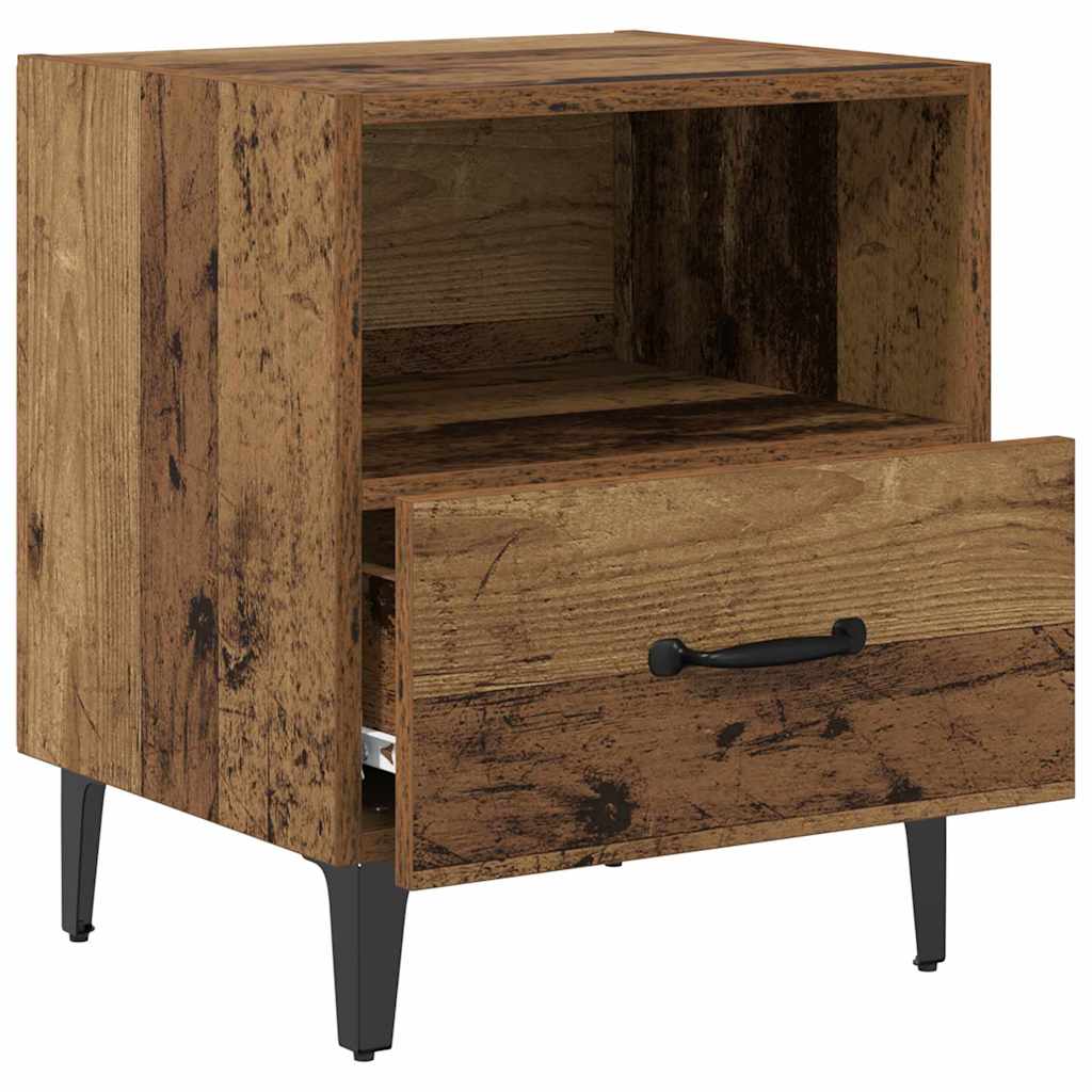 Nightstand Set of 2 Reclaimed Wood Look 40 X 35 X 47.5 Cm Engineered Wood