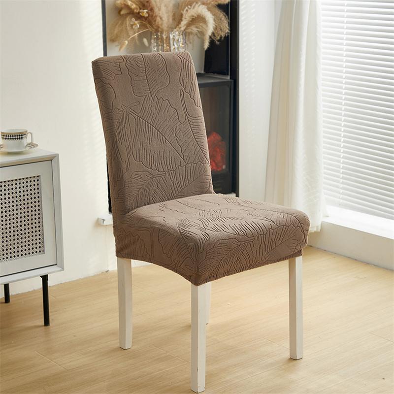 1PC Elastic Jacquard Dining Chair Cover High Quality Chair Covers Durable All-inclusive Seat Slipcovers Decor for Hotel Banquet