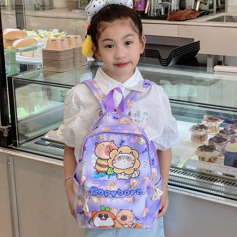 School Bag Kapibara Children's Bag Cartoon Love Large Capacity Lightweight Versatile Backpack