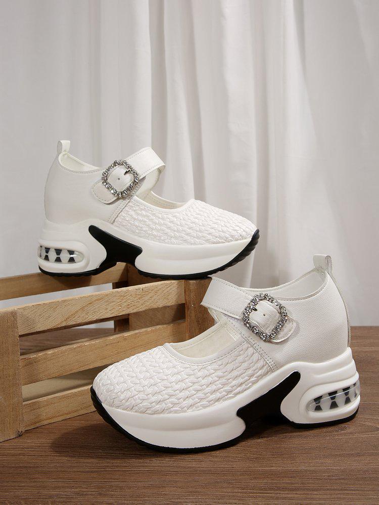 

Босоножки-клинья с открытым носком больших размеров: Весенне-летняя обувь на воздушной подушке, на толстой подошве, женская обувь на липучках 36 белый