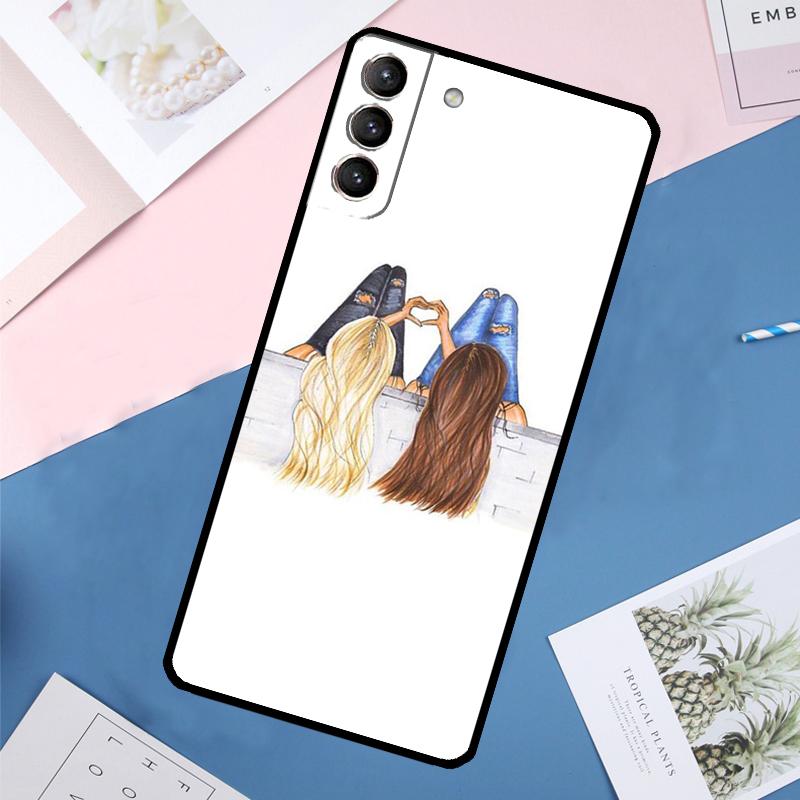 Best Friends BFF Matching Case For Samsung Galaxy S24 Ultra S20 S21 S22 S23 S25 Ultra S9 S10 Plus S25 FE Back Cover