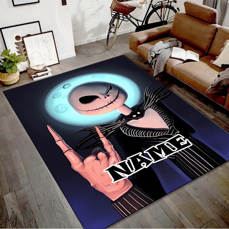 Custom Jack Mat Personalized Name, Polyester Washable Indoor Entryway Rug, Gift for Christmas, Easter, Thanksgiving Day