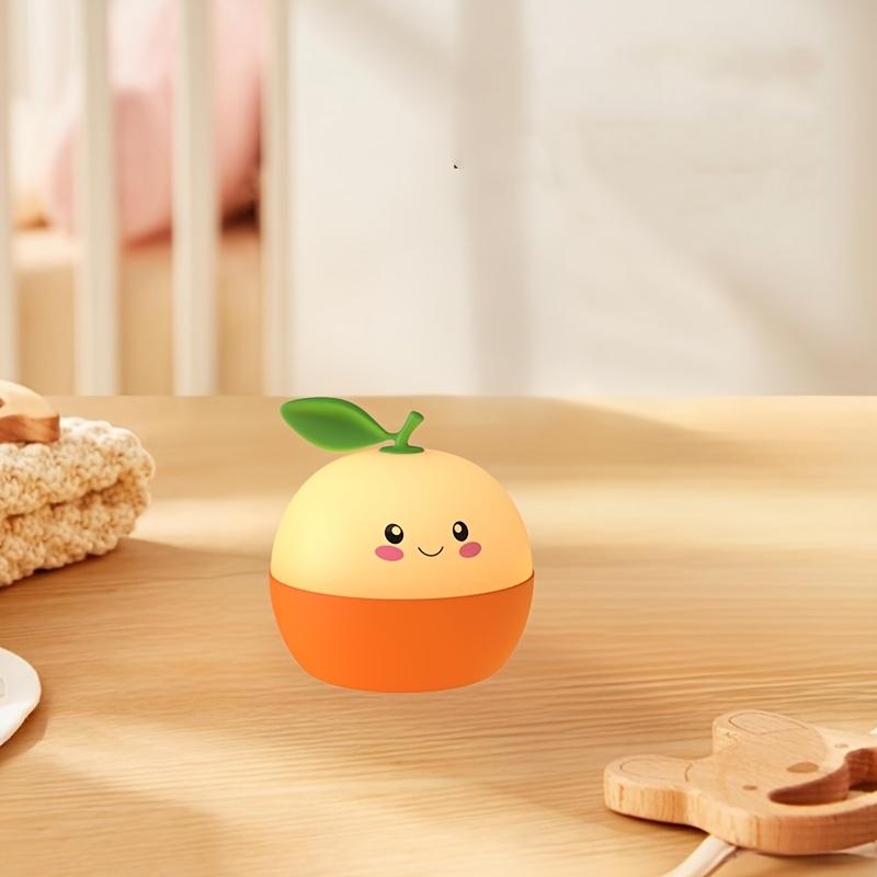 Modern Silicone Orange Night Light , USB Rechargeable, 4 Level Dimming, Touch Control, Freestanding Tabletop Lamp with Lithium Battery for Bedroom