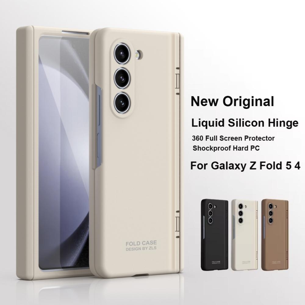 Für Original-Scharnierhülle Für Samsung Galaxy Z Fold 7 6 5 Flüssigsilikon-Rüstung Stoßfest 360° Vollbildschirm-Schutzhülle Fold7
