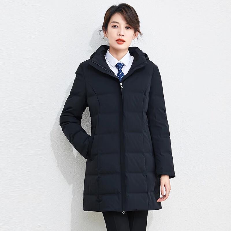 Tluoman Unisex Mid-length Hooded Down Jacket