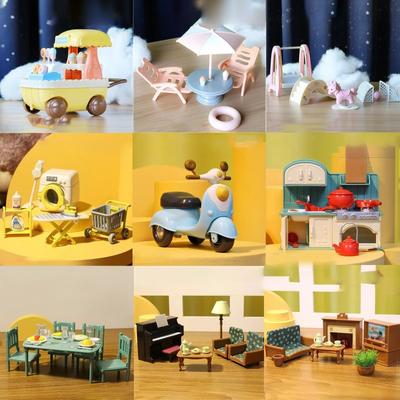 1 Set Casa delle Bambole Tavolo da Pranzo Simulazione Mini Mobili Giocattoli per Bambini Cucina Soggiorno Decorazione Modello Accessori Fai da Te