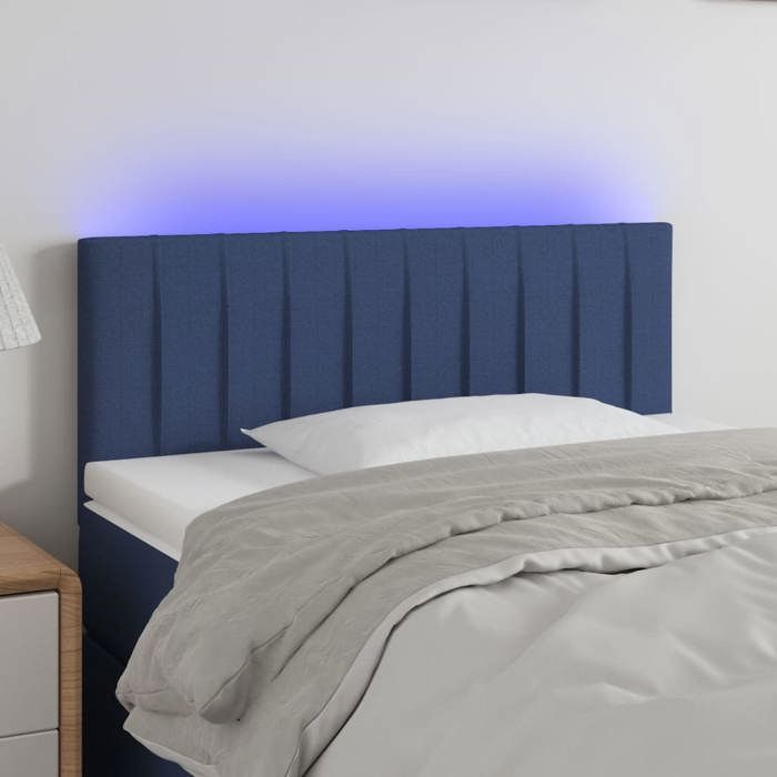 VidaXL Tête de Lit à LED Meuble de Chambre à Coucher Accessoire de Lit Simple Tête de Cadre de Lit Intérieur Bleu 3121846