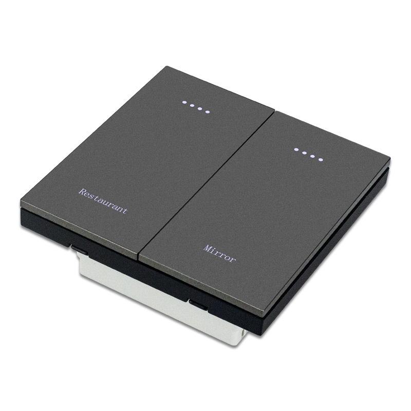 Smart Zigbee Tuya Double Switch with Alexa Voice Control, Aluminum Panel, and 86 Back Box Compatibility