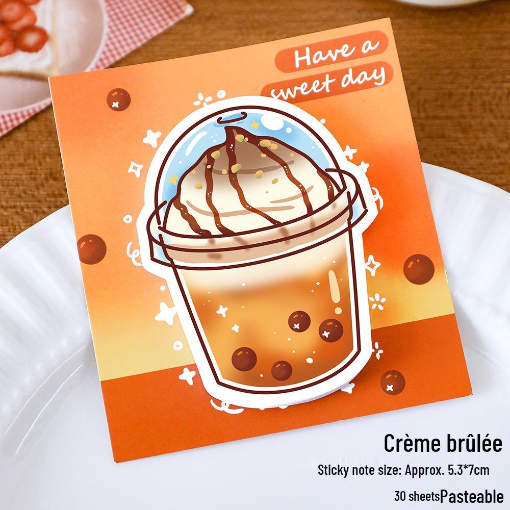 Cartoon Drink Sticky Notes: Cute, High-Value Stationery for Students, Pasteable Memo Notes, Decorative Stickers 8x9