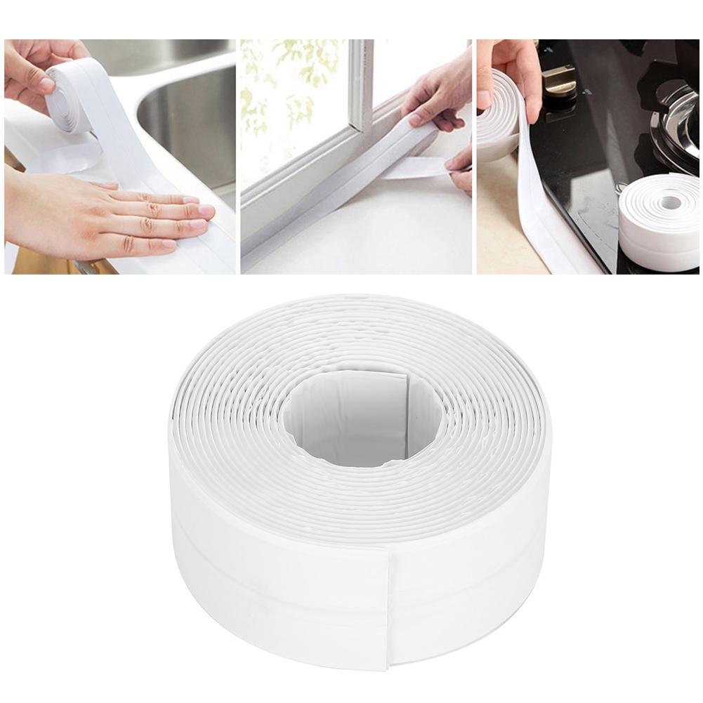 38mm Household White Self Adhesive Mildewproof Waterproof Wall Sealing Strip Tape for Bathroom Kitchen