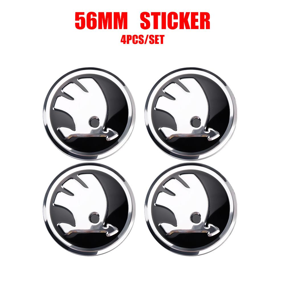 2026 Hot For Skoda Octavia VII VRS R Rapid Fabia Yeti Superb Kamiq Car Badge Hub Cap Hub Stickers Wheel Dust-proof Logo Covers D