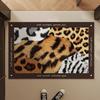 Vintage Tierprint Patchwork Teppich Leopard Zebra Muster Teppich Willkommensmatte Fußmatte für Eingangsbereich Heimdekoration Luxus Stil