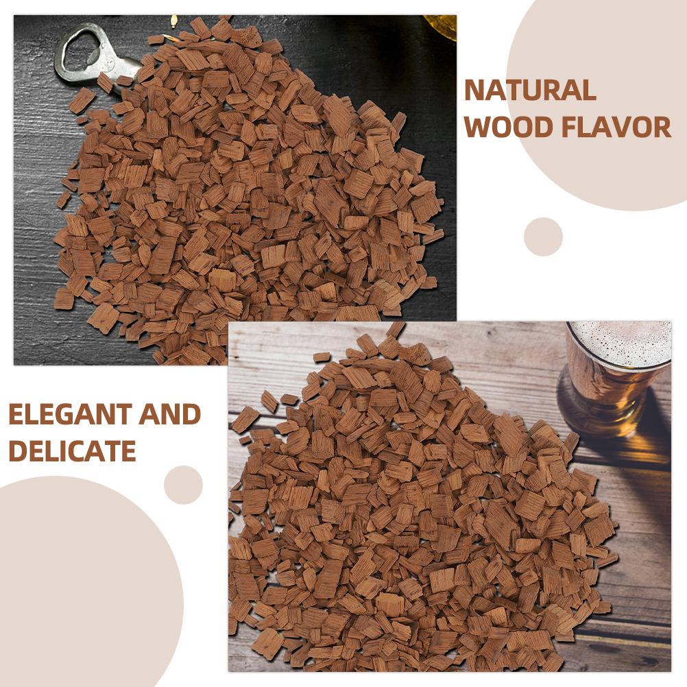 2 Bags French Oak Chips Home Red Wine Brewing Wine Oak Chips Toasted Natural Wood Flavor Small Size Aging Whiskey Barrels
