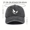 Washed Cotton Soft Top Daddy Baseball Cap Retro Distressed Denim Peaked Cap for Women