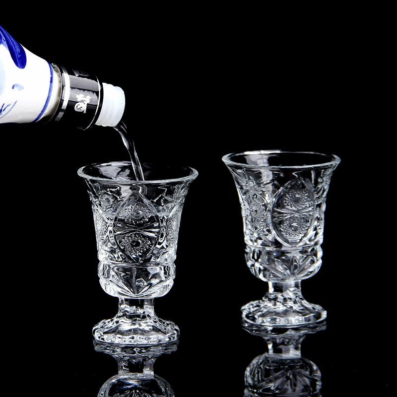 6Pcs 40ml Lead-free Engraved Shot Glass Crystal Goblet Wine Glass Liqueur Vodka Tequila Spirits Cup Set Home Bar Party Drinkware