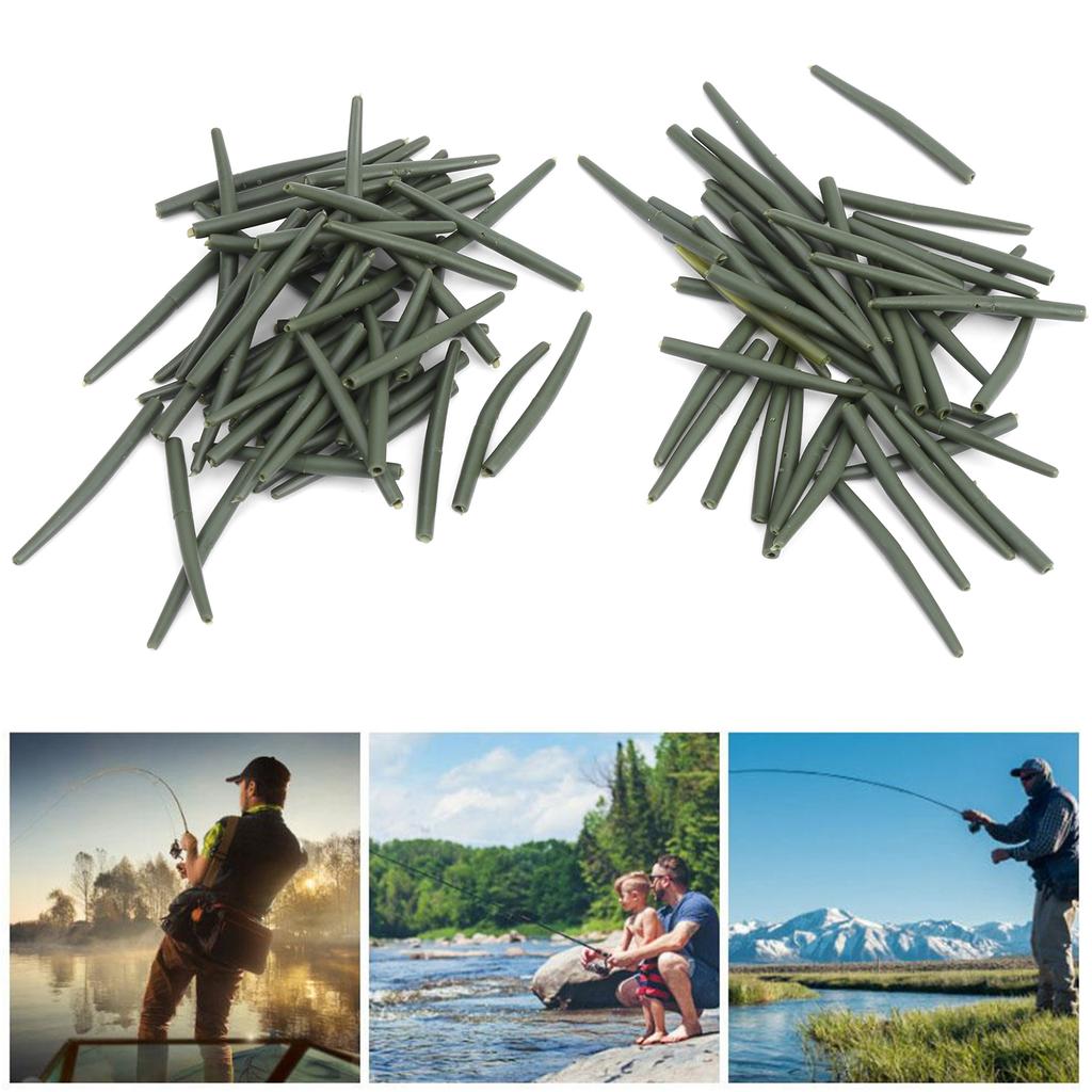 100Pcs Set 36MM Carp Fishing Rig AntiTangle Sleeves Terminal Connect Rubber Hose