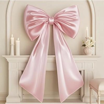 Wall Pendant Large Bow Decor Hanging Ornaments Extra Large Christmas Tree Topper Bow Backdrop Pink Red Giant Ribbon Tie
