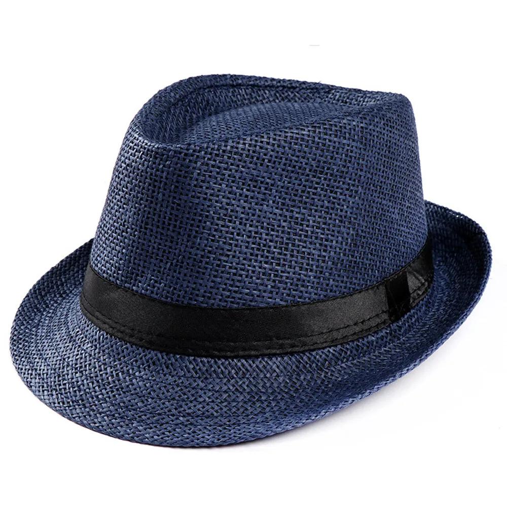 Women Men Fashion Summer Casual Trendy Beach Sun Straw Hat Cowboy Gangster Cap Sun Hat Small Hat Sunscreen