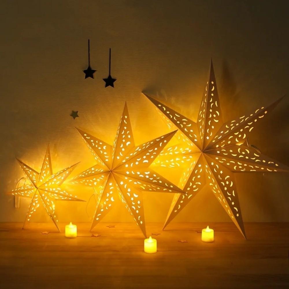 Gifts Hollow Out Star Hanging Pendants Paper Eid Mubarak Star Lampshade Lamp Cover Home Decorations