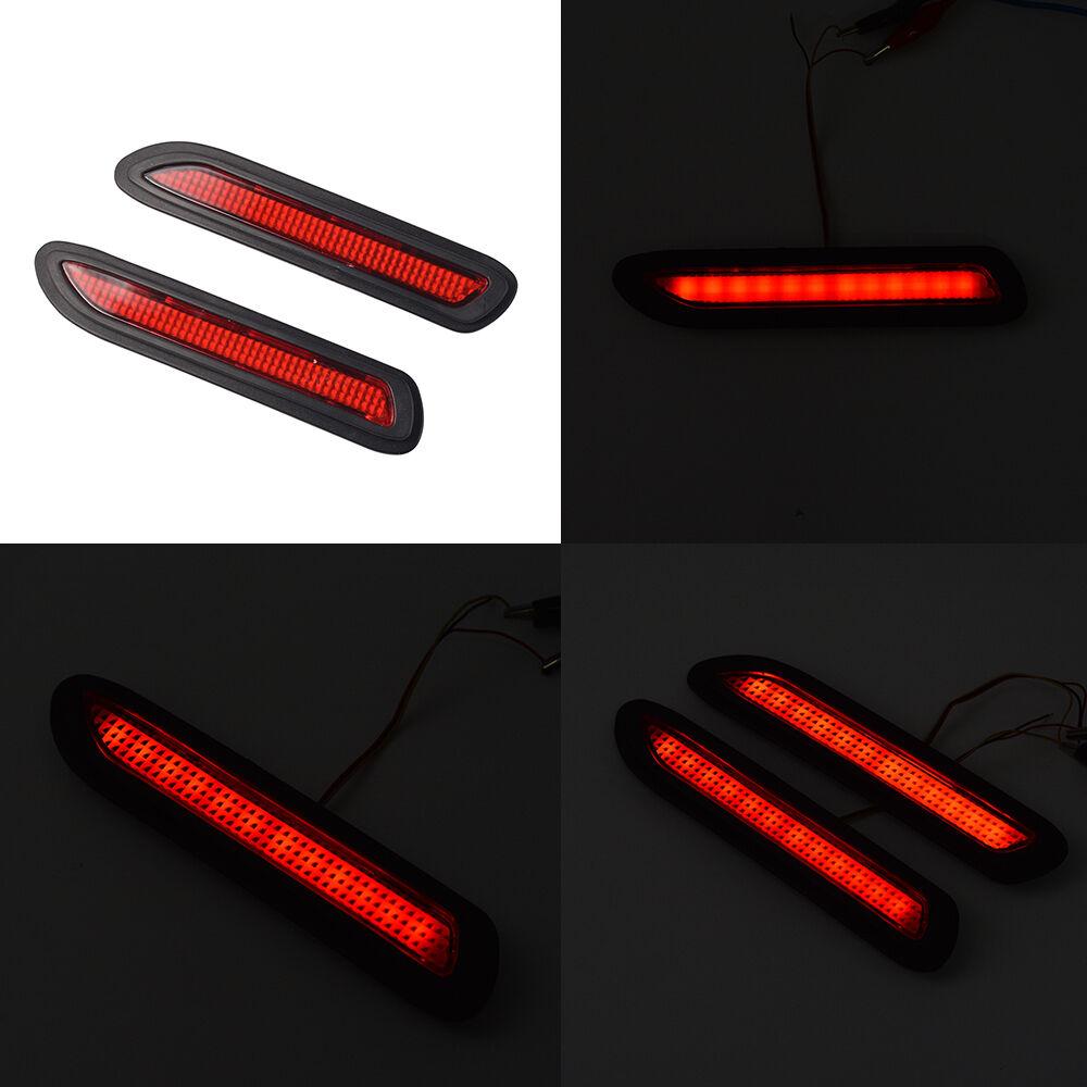 2x Car Rear Bumper Drving Braking lighting Red LED Reflectors Warning Tail Lamps