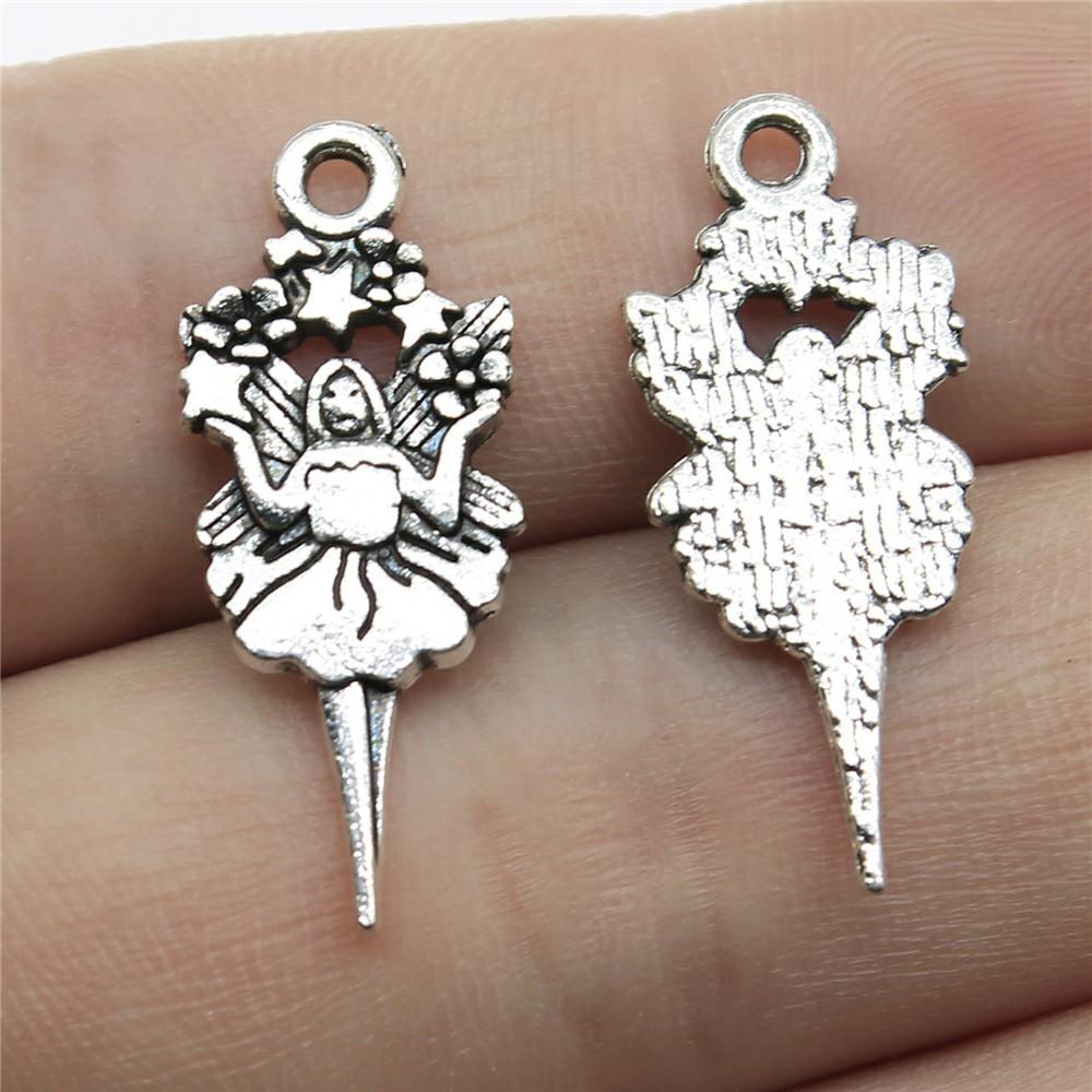 20pcs Angel Charms Antique Silver Color Angel Charms Pendants For Bracelets Angels Charms Making Jewelry