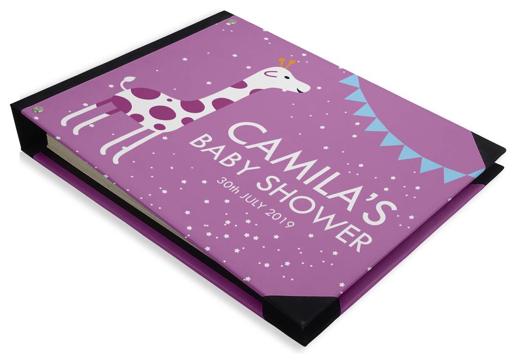 Darling Souvenir Blue Seamless Heart & Baby Objects Personalized Printed Baby Shower  Guest  Book  Scrapbook-7 x 9