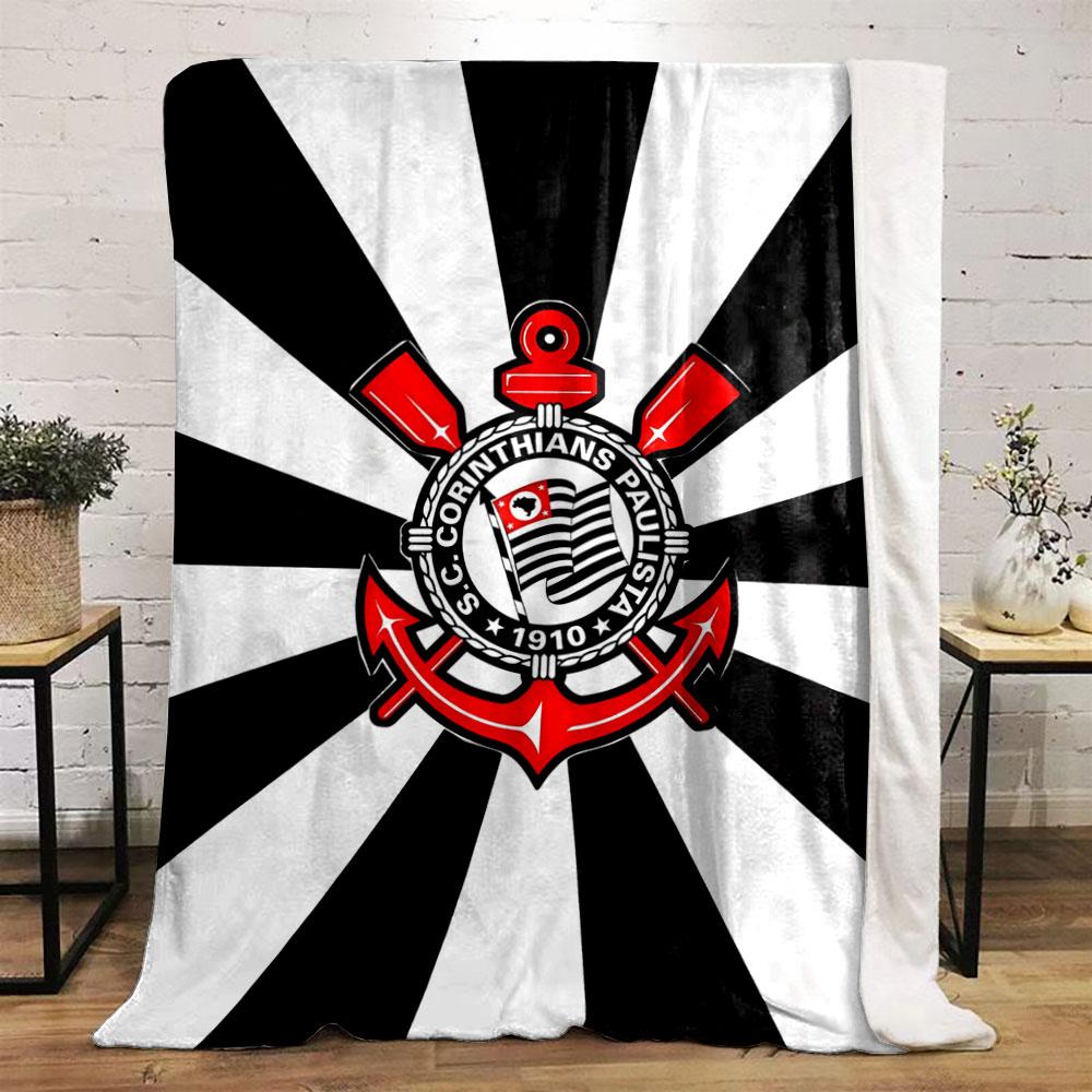 Black and white radial stripes with a detailed red and white emblem. for all seasons blanket lunch break throw gift