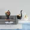 Swan Figurine Statue Table Clock Collectible Craft Ornament for Shelf Office Bedroom Cabinet