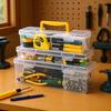 1Pcs Portable Large Capacity Transparent Handheld Toolbox Thickened Plastic Hardware Tool Storage Box With Handle