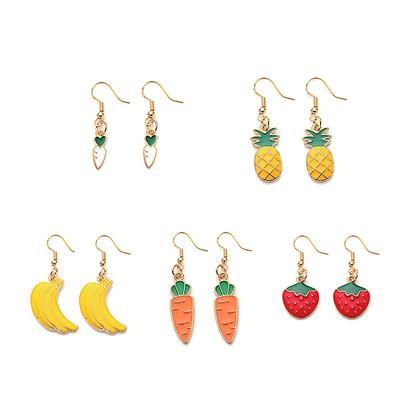 Summer Fruit Pineapple Strawberry Earrings Personalized Creative Earrings