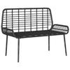 Garden Bench Black and Anthracite Poly Rattan