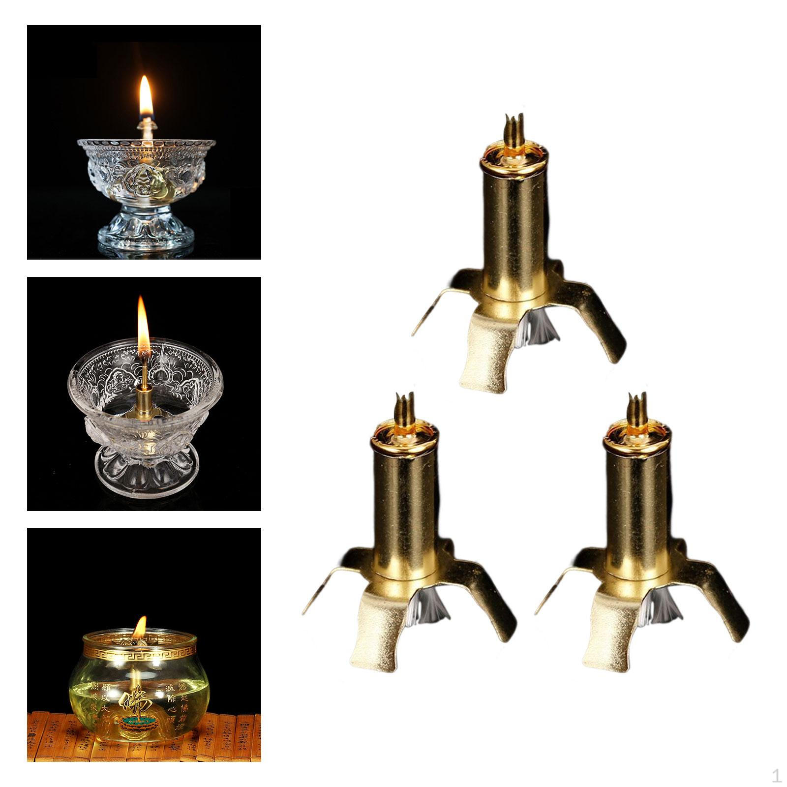 Butter Lamp Wick Holder with Wicks for Temple Wedding Long Light Accessories