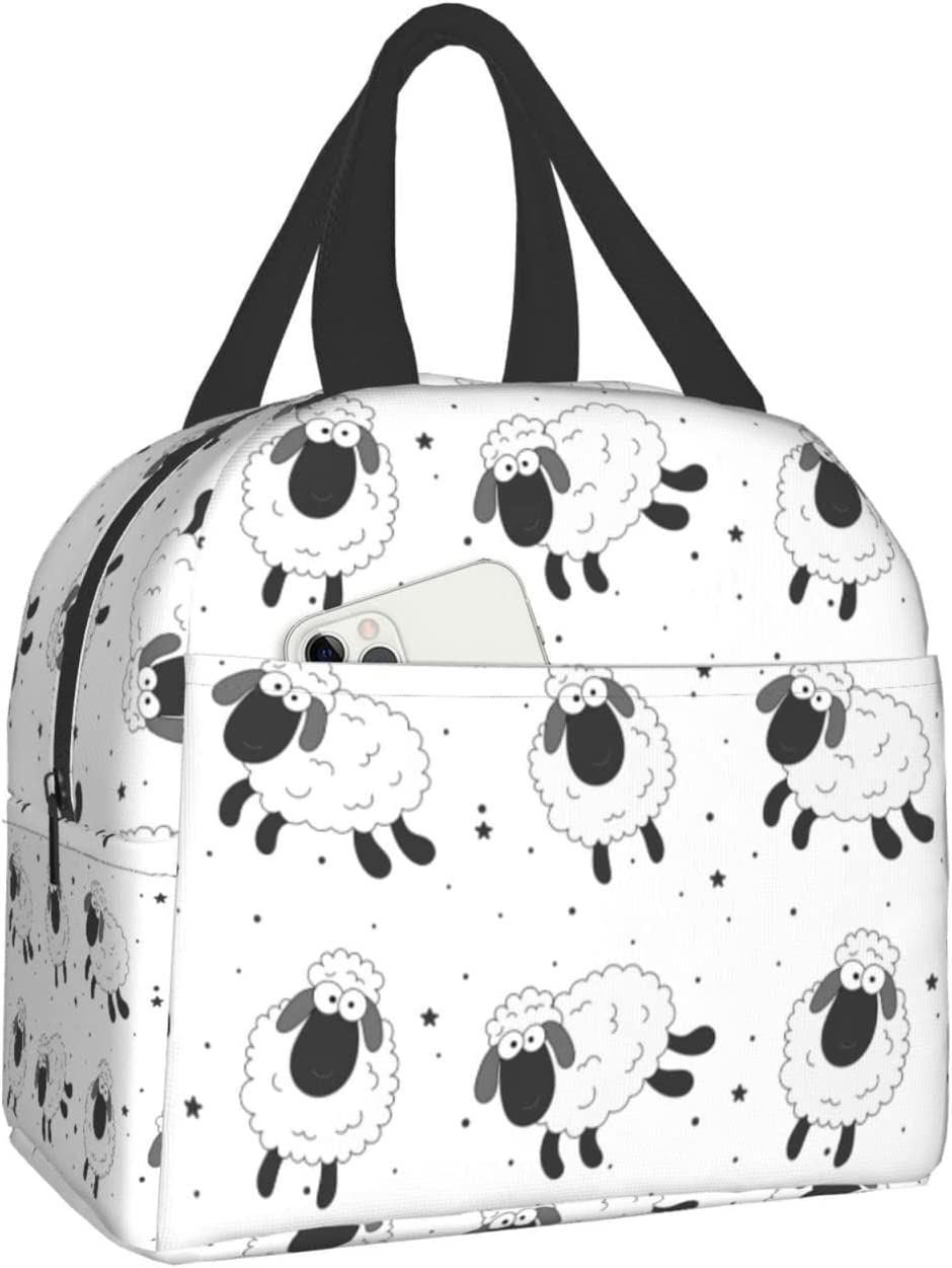 

Cute Sheep Cat and Owl Lunch Bags Insulated Lunch Box for Women Men Tote Bag Lunch Container for Work Travel Outdoors S разноцветный