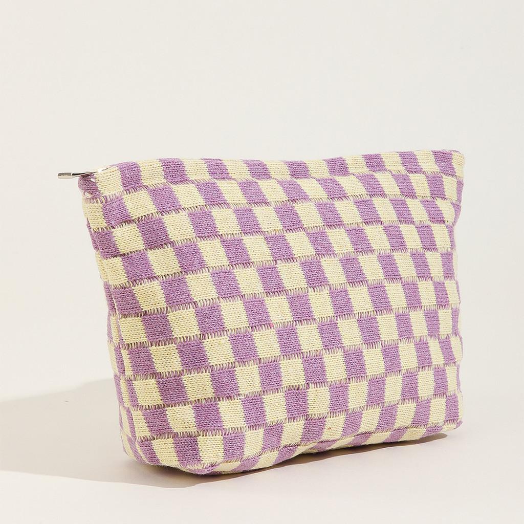 

Cross-border Exclusive Large Grid Makeup Bag With High Capacity Knitted Storage Bag StyleA