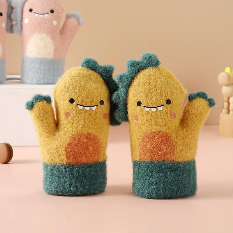 Children s Winter Warm Cartoon Fleece-Lined Full-Finger Gloves