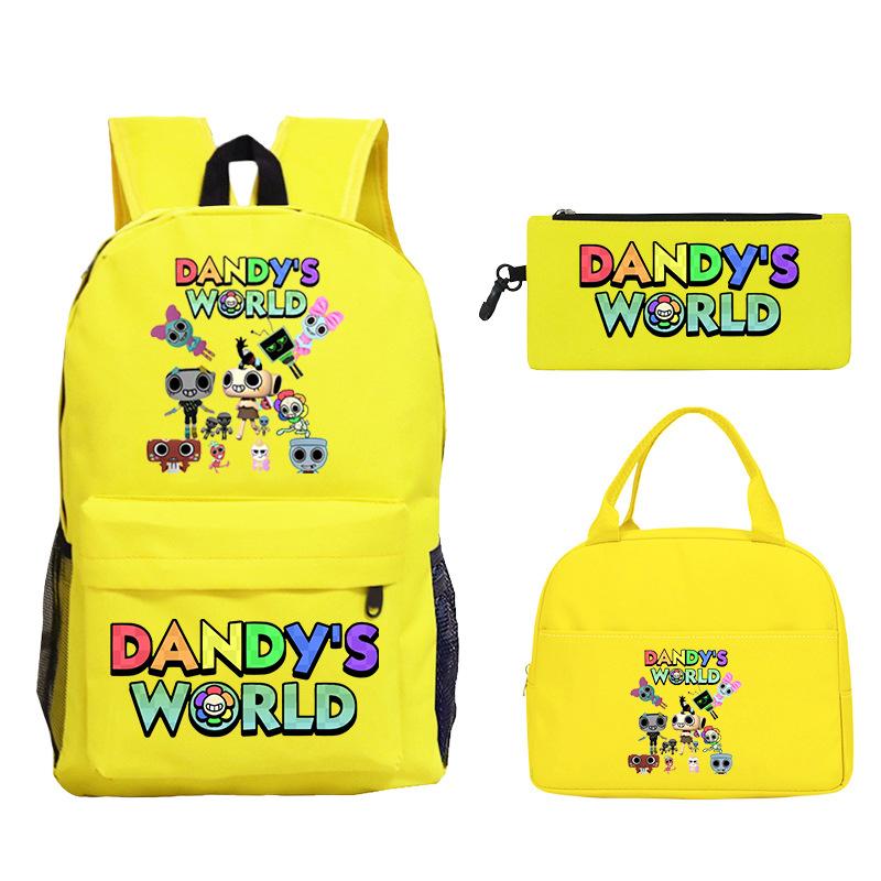 Dandy's World Game Merchandise Printed Children's School Bag Set Teen Backpack Three-piece Set